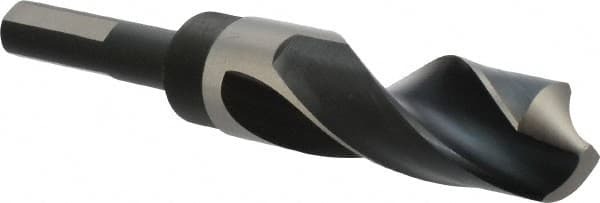 Precision Twist Drill - 63/64" Drill, 118° Point, High Speed Steel Silver Deming & Reduced Shank Drill Bit - Exact Tooling
