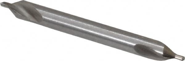 Precision Twist Drill - #1 Plain Cut 60° Incl Angle High Speed Steel Combo Drill & Countersink - Exact Tooling