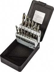 Precision Twist Drill - 1/16 to 1/2", 118° Point, Bright Finish, High Speed Steel Jobber Length Drill Bit Set - Exact Tooling