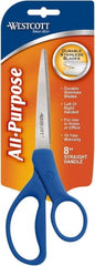 Westcott - 3.296" LOC, 8" OAL Stainless Steel Standard Standard - Plastic Straight Handle, For General Purpose Use - Exact Tooling