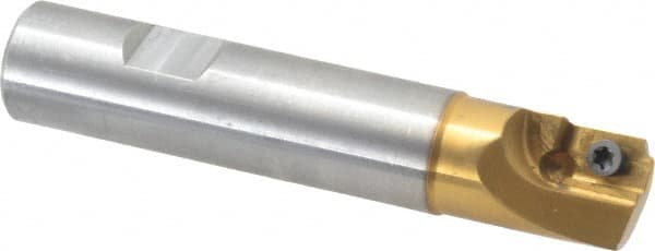 Superbee - 0.01 to 0.06 Inch Cutting Radius, 3/4 Inch Cutter Diameter, 1 Style EM 15 Insert, 3/4 Inch Shank Diameter, Indexable Concave Radius Cutter - 4 Inch Overall Length - Exact Tooling