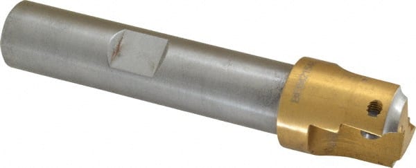 Superbee - 0.07 to 0.125 Inch Cutting Radius, 1 Inch Cutter Diameter, 2 Style EM 15 Inserts, 3/4 Inch Shank Diameter, Indexable Concave Radius Cutter - 4.5 Inch Overall Length - Exact Tooling