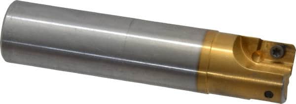 Superbee - 0.07 to 0.13 Inch Cutting Radius, 1 Inch Cutter Diameter, 2 Style EM15 Inserts, 1 Inch Shank Diameter, Indexable Convex Radius Cutter - 4.5 Inch Overall Length - Exact Tooling