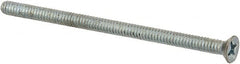 Value Collection - #6-32 UNC, 2-1/2" OAL Phillips Drive Machine Screw - Flat Head, Grade 2 Steel, Zinc-Plated Finish, Without Washer - Exact Tooling