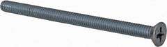 Value Collection - #8-32 UNC, 2-1/2" OAL Phillips Drive Machine Screw - Flat Head, Grade 2 Steel, Zinc-Plated Finish, Without Washer - Exact Tooling