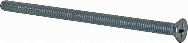 Value Collection - #8-32 UNC, 3" OAL Phillips Drive Machine Screw - Flat Head, Grade 2 Steel, Zinc-Plated Finish, Without Washer - Exact Tooling