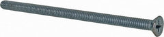 Value Collection - #8-32 UNC, 3" OAL Phillips Drive Machine Screw - Flat Head, Grade 2 Steel, Zinc-Plated Finish, Without Washer - Exact Tooling