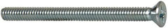 Value Collection - #8-32 UNC, 2" OAL Phillips Drive Machine Screw - Flat Head, Grade 2 Steel, Zinc-Plated Finish, Without Washer - Exact Tooling