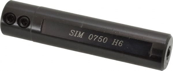 Carmex - 0.2362" ID x 3/4" OD Boring & Grooving Bar Holder - 3-1/2" OAL, 3/4" Head Diam, Through Coolant, Series SIM - Exact Tooling