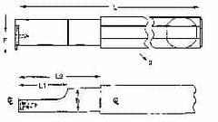 NIKCOLE MINI-SYSTEMS - Internal Thread, 1-1/4" Max Depth of Cut, 6" OAL, Right Hand Indexable Grooving Cutoff Toolholder - 1-1/4" Shank Width, GIE Insert Style, THI Toolholder Style, Series Mini-Systems - Exact Tooling