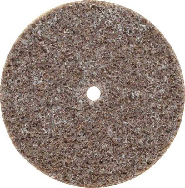 3M - 1-1/2" Diam, 1/8" Face Width, 1/8" Center Hole, Medium Grade, Aluminum Oxide Deburring Wheel - Unitized, Hard Density 7 Grade, 30,100 RPM - Exact Tooling