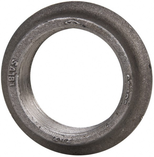 Made in USA - 2-1/2" Pipe, 4-1/16" Diam x 1/8" Thick, Tank Flange with Pilot - For Threaded Pipe, 3-5/32" Pilot Hole, 1" Overall Height, 3-9/32" Top Diam, Carbon Steel - Exact Tooling
