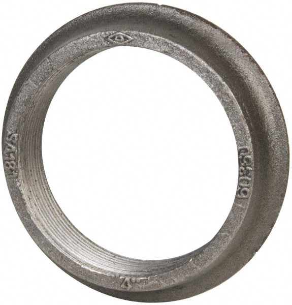Made in USA - 4" Pipe, 5-13/16" Diam x 1/8" Thick, Tank Flange with Pilot - For Threaded Pipe, 4-23/32" Pilot Hole, 1-7/32" Overall Height, 4-15/16" Top Diam, Carbon Steel - Exact Tooling