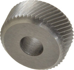 Made in USA - 3/8 Inch Face Width, 3/4 Inch Diameter, High Speed Steel Knurl Wheel Set - 1/4 Inch Hole Diameter, Beveled Face Knurl, Left and Right Hand Diagonal Pattern, Form, KP Series - Exact Tooling