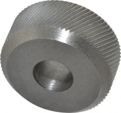 Made in USA - 3/8 Inch Face Width, 3/4 Inch Diameter, High Speed Steel Knurl Wheel Set - 1/4 Inch Hole Diameter, Beveled Face Knurl, Left and Right Hand Diagonal Pattern, Form, KP Series - Exact Tooling