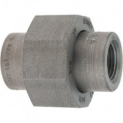 Made in USA - Size 3/8", Class 3,000, Forged Carbon Steel Black Pipe Union - 3,000 psi, Threaded End Connection - Exact Tooling