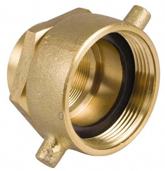 EVER-TITE Coupling Products - 2-1/2 FNST x 3 FNPT Hydrant Swivel Adapter - Brass - Exact Tooling
