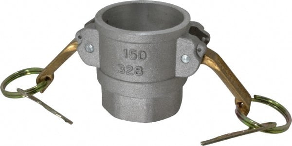 EVER-TITE Coupling Products - 1-1/2" Aluminum Cam & Groove Suction & Discharge Hose Female Coupler Female NPT Thread - Part D, 1-1/2" Thread, 250 Max psi - Exact Tooling