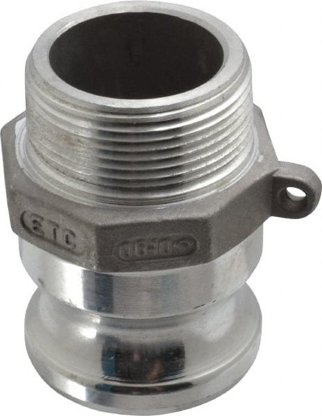 EVER-TITE Coupling Products - 1-1/2" Aluminum Cam & Groove Suction & Discharge Hose Male Adapter Male NPT Thread - Part F, 1-1/2" Thread, 250 Max psi - Exact Tooling