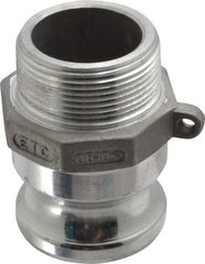 EVER-TITE Coupling Products - 1-1/2" Aluminum Cam & Groove Suction & Discharge Hose Male Adapter Male NPT Thread - Part F, 1-1/2" Thread, 250 Max psi - Exact Tooling