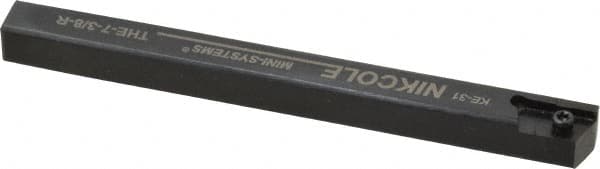 NIKCOLE MINI-SYSTEMS - External Thread, 4-1/2" OAL, Right Hand Indexable Grooving Cutoff Toolholder - 3/8" Shank Height x 3/8" Shank Width, GIE Insert Style, THE Toolholder Style, Series Mini-Systems - Exact Tooling
