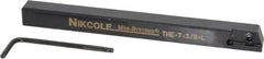 NIKCOLE MINI-SYSTEMS - External Thread, 4-1/2" OAL, Left Hand Indexable Grooving Cutoff Toolholder - 3/8" Shank Height x 3/8" Shank Width, GIE Insert Style, THE Toolholder Style, Series Mini-Systems - Exact Tooling