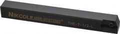 NIKCOLE MINI-SYSTEMS - External Thread, 4-1/2" OAL, Left Hand Indexable Grooving Cutoff Toolholder - 1/2" Shank Height x 1/2" Shank Width, GIE Insert Style, THE Toolholder Style, Series Mini-Systems - Exact Tooling