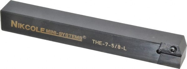 NIKCOLE MINI-SYSTEMS - External Thread, 5" OAL, Left Hand Indexable Grooving Cutoff Toolholder - 5/8" Shank Height x 5/8" Shank Width, GIE Insert Style, THE Toolholder Style, Series Mini-Systems - Exact Tooling