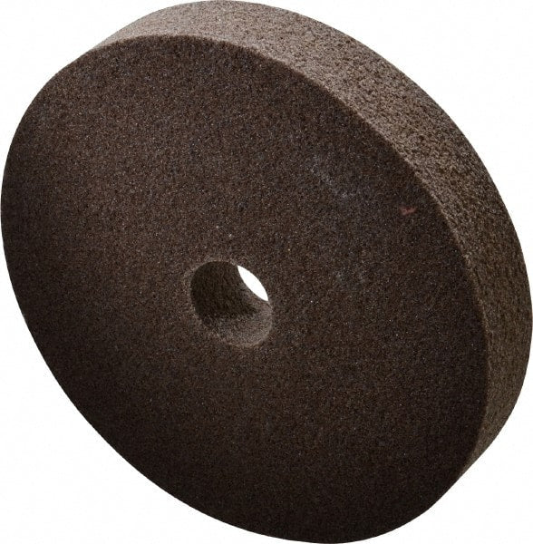 3M - 6" Diam, 1" Face Width, 1" Center Hole, Medium Grade, Aluminum Oxide Deburring Wheel - Unitized, Hard Density 8 Grade, 7,500 RPM - Exact Tooling