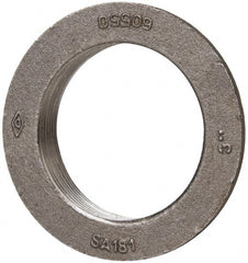 Made in USA - 3" Pipe, 4-3/4" Diam x 1/4" Thick, Tank Flange without Pilot - For Threaded Pipe, 1" Overall Height, 4-1/8" Bottom Diam, 3-55/64" Top Diam, Carbon Steel - Exact Tooling