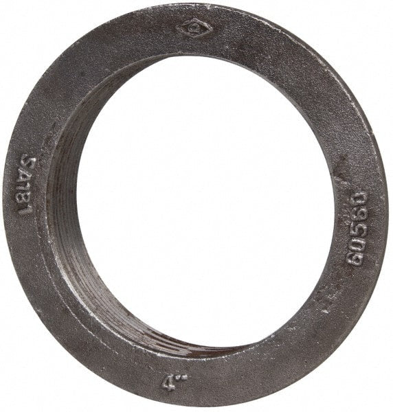 Made in USA - 4" Pipe, 5-3/4" Diam x 5/16" Thick, Tank Flange without Pilot - For Threaded Pipe, 1-7/32" Overall Height, 5-1/8" Bottom Diam, 4-13/16" Top Diam, Carbon Steel - Exact Tooling