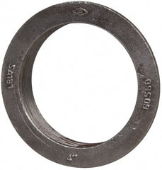 Made in USA - 4" Pipe, 5-3/4" Diam x 5/16" Thick, Tank Flange without Pilot - For Threaded Pipe, 1-7/32" Overall Height, 5-1/8" Bottom Diam, 4-13/16" Top Diam, Carbon Steel - Exact Tooling