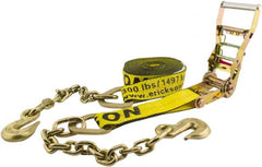 Erickson Manufacturing - 30' Long x 2" Wide, 10,000 Lb Basket Capacity, Polyester & Steel Web Sling - Yellow - Exact Tooling