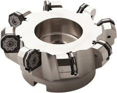 Seco - 175mm Cut Diam, 40mm Arbor Hole, 6mm Max Depth of Cut, 40° Indexable Chamfer & Angle Face Mill - 12 Inserts, ON.. 0905 Insert, Right Hand Cut, 12 Flutes, Series Double OctoMill - Exact Tooling