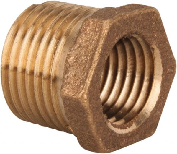 Legend Valve - Class 125, 1" Internal Pipe, Bronze Hex Bushing - MNPT x FNPT - Exact Tooling