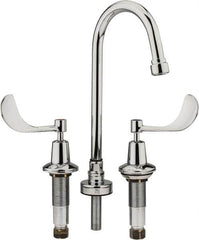 Speakman - Wrist Blade Handle, Wide Spread Bathroom Faucet - Two Handle, No Drain, Gooseneck Spout - Exact Tooling