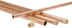 Mueller Industries - 10' Long, 1-1/8" OD x 1" ID, Grade C12200 Copper Nitrogenized Tube - 0.05" Wall Thickness, 0.655 Ft/Lb - Exact Tooling
