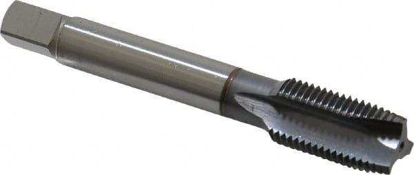 OSG - 9/16-18 UNF, 3 Flute, TiCN Finish, Vanadium High Speed Steel Spiral Point Tap - Plug Chamfer, Right Hand Thread, 3-19/32" OAL, 1-21/32" Thread Length, 0.429" Shank Diam, Series 300 - Exact Tooling