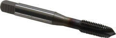 OSG - 5/16-24 UNF, 3 Flute, TiCN Finish, Vanadium High Speed Steel Spiral Point Tap - Plug Chamfer, Right Hand Thread, 2-23/32" OAL, 1-1/8" Thread Length, 0.318" Shank Diam, 3B Class of Fit, Series 300 - Exact Tooling