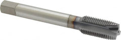 OSG - 1/2-20 UNF, 3 Flute, TiCN Finish, Vanadium High Speed Steel Spiral Point Tap - Plug Chamfer, Right Hand Thread, 3-3/8" OAL, 1-21/32" Thread Length, 0.367" Shank Diam, 3B Class of Fit, Series 300 - Exact Tooling