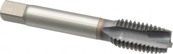 OSG - 5/8-11 UNC, 3 Flute, TiCN Finish, Vanadium High Speed Steel Spiral Point Tap - Plug Chamfer, Right Hand Thread, 3-13/16" OAL, 1-13/16" Thread Length, 0.48" Shank Diam, 3B Class of Fit, Series 300 - Exact Tooling