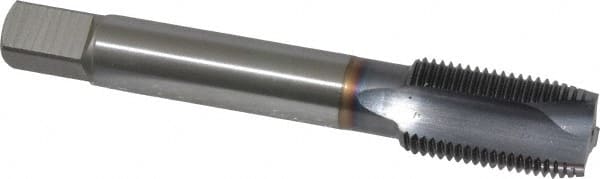 OSG - 5/8-18 UNF, 3 Flute, TiCN Finish, Vanadium High Speed Steel Spiral Point Tap - Plug Chamfer, Right Hand Thread, 3-13/16" OAL, 1-13/16" Thread Length, 0.48" Shank Diam, 3B Class of Fit, Series 300 - Exact Tooling