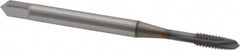 OSG - #4-40 UNC, 2 Flute, TiCN Finish, Vanadium High Speed Steel Spiral Point Tap - Plug Chamfer, Right Hand Thread, 1-7/8" OAL, 9/16" Thread Length, 0.141" Shank Diam, Series 300 - Exact Tooling