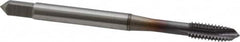 OSG - #8-32 UNC, 3 Flute, TiCN Finish, Vanadium High Speed Steel Spiral Point Tap - Plug Chamfer, Right Hand Thread, 2-1/8" OAL, 3/4" Thread Length, 0.168" Shank Diam, Series 300 - Exact Tooling