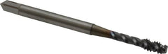OSG - #6-32 UNC 3 Flute Modified Bottoming Spiral Flute Tap - Vanadium High Speed Steel, TiCN Finish, 2" OAL, Right Hand Flute, Right Hand Thread, Oversize, H5, Series EXOTAP VA3 - Exact Tooling