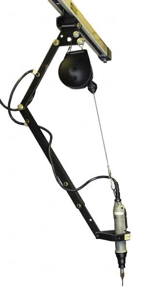 Qualtech - 0.7 to 1.4 kg Holding Capacity, 1.5 to 3 Lbs. Holding Capacity, Torque Arm - 18 to 25 (Telescoping Arm) and 9 (Fixed Arm) Inch Long, Rail Mount, Tool Balancer Included - Exact Tooling