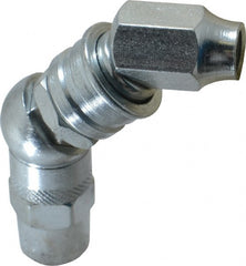 PRO-LUBE - 7,000 Operating psi, 3-1/2" Long, 1/8 Thread, Zinc Plated Grease Gun Coupler - NPT Thread - Exact Tooling