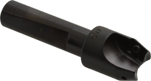 Kyocera - 20° Lead Angle, 9/16" Max Cut Diam, 9/16" Min Cut Diam, 0.33" Max Depth of Cut, Indexable Chamfer and Angle End Mill - 2 Inserts, XPMT 0902.. Insert Style, 2.78" Overall Length, Straight Shank - Exact Tooling