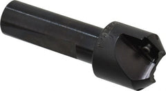 Kyocera - 45° Lead Angle, 9/16" Max Cut Diam, 9/16" Min Cut Diam, 0.24" Max Depth of Cut, Indexable Chamfer and Angle End Mill - 2 Inserts, XPMT 0902.. Insert Style, 2.91" Overall Length, Straight Shank - Exact Tooling