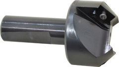 Kyocera - 45° Lead Angle, 1" Max Cut Diam, 1" Min Cut Diam, 0.4" Max Depth of Cut, Indexable Chamfer and Angle End Mill - 2 Inserts, XPMT 15T3.. Insert Style, 3.15" Overall Length, Straight Shank - Exact Tooling